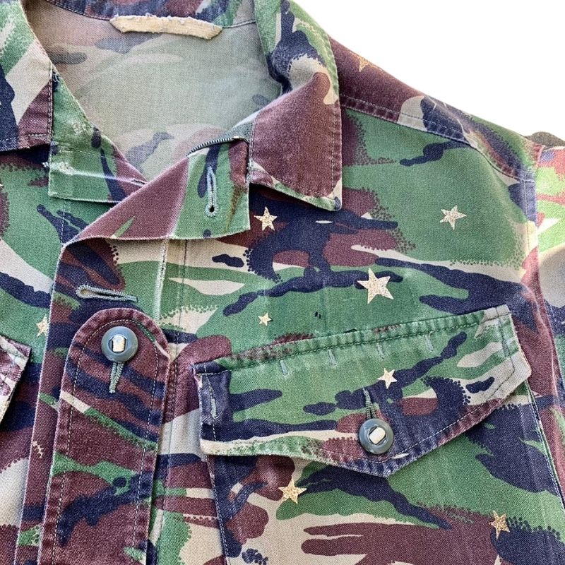 Upcycled Army Over Shirt with Stars