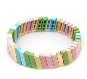 Pastel Rainbow Tile Bracelet