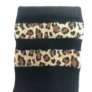 black leopard print socks