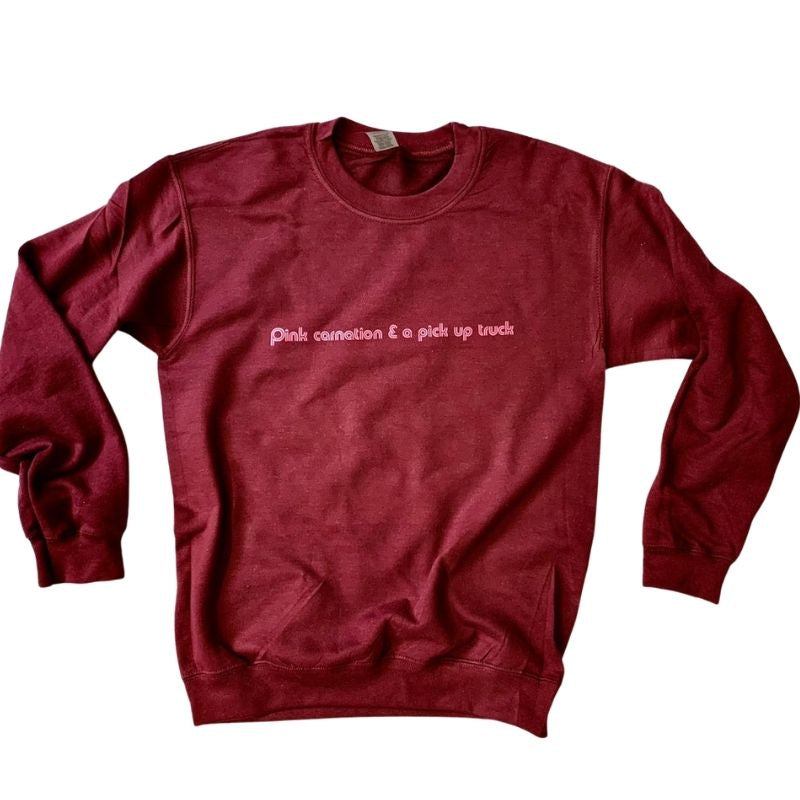 'Pink Carnation and a Pick Up Truck' Sweatshirt