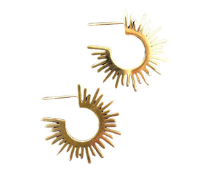 Vintage-Style Spiked 18k Gold-Plated Earrings