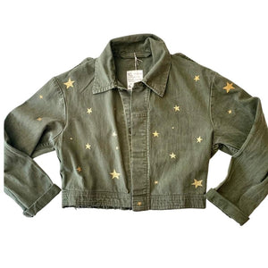Reworked Vintage Boiler Suit Jacket with Stars